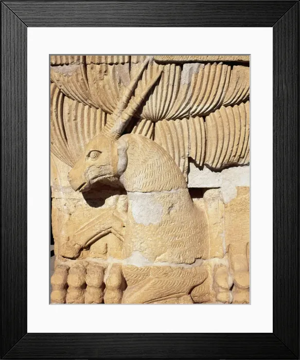 Framed Print : Roman Art. Syria. Relief depicting an antelope. From Palmyra Framed Print : Roman Art. Syria. Relief depicting an antelope. From Palmyra