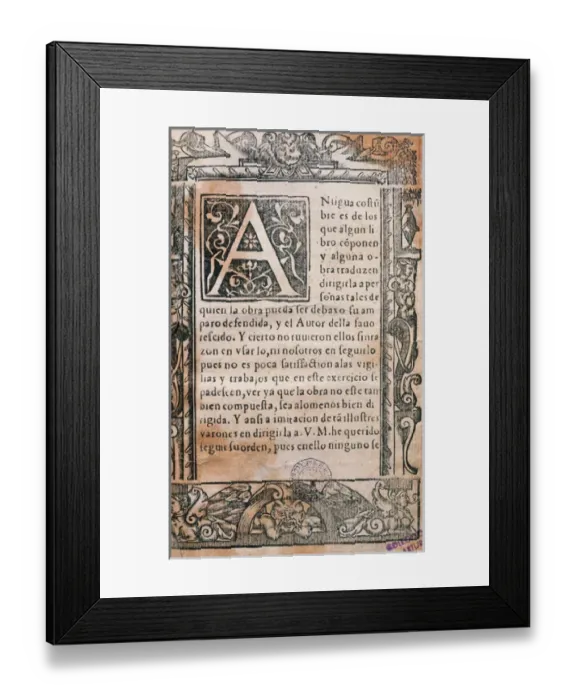 Framed Print : Practice ortography by Juan de Iciar (1522-1573) Framed Print : Practice ortography by Juan de Iciar (1522-1573)