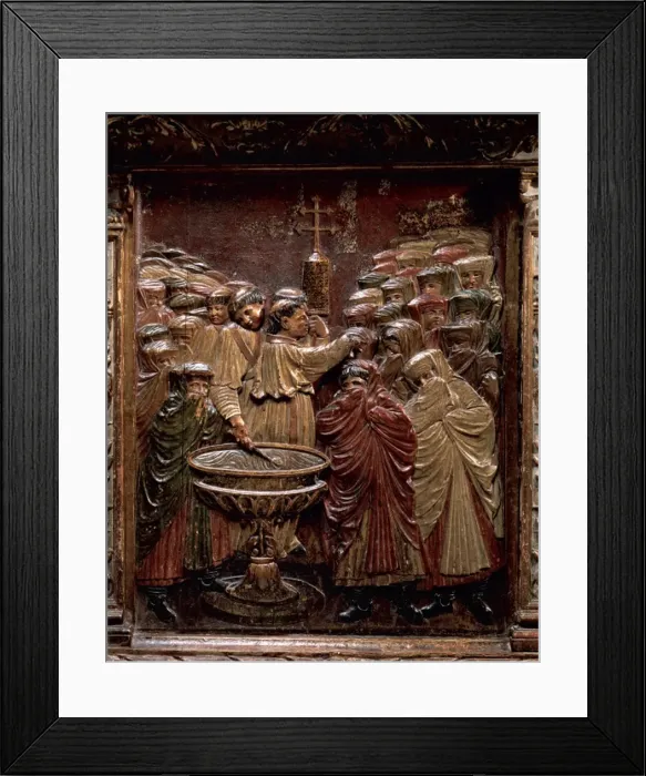 Framed Print : The baptism of the Moorish of the Kingdom of Granada. Polych Framed Print : The baptism of the Moorish of the Kingdom of Granada. Polych