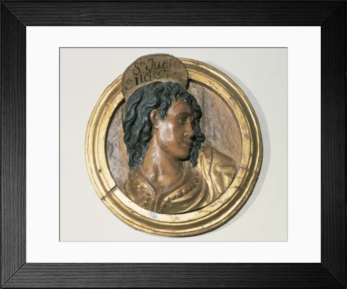 Framed Print : Medaillon with Saint John the Baptist child by Diego Siloe Framed Print : Medaillon with Saint John the Baptist child by Diego Siloe