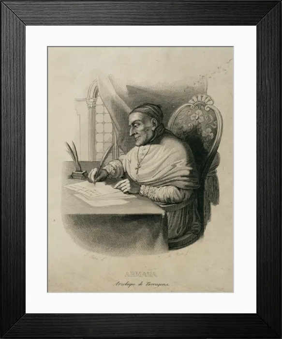 Framed Print : Francisco Armanya Font (1718-1803). Engraving Framed Print : Francisco Armanya Font (1718-1803). Engraving