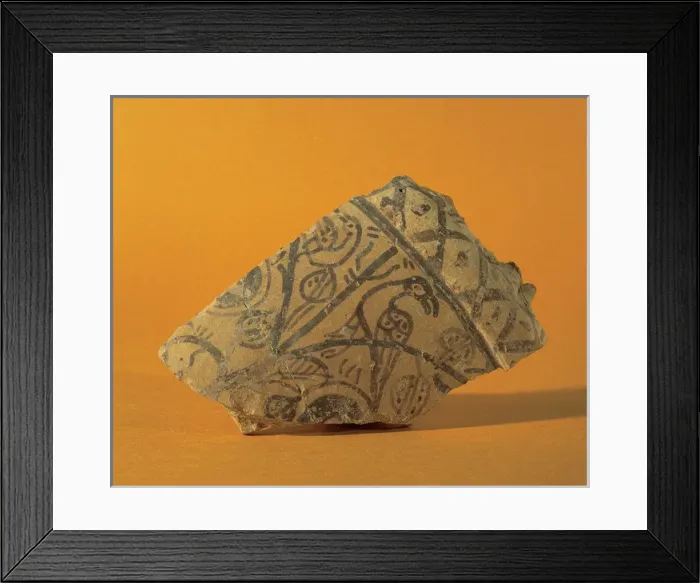 Framed Print : Gothic Art. Ceramic. Manises-paterna. Fragment. 14th - 15th C Framed Print : Gothic Art. Ceramic. Manises-paterna. Fragment. 14th - 15th C
