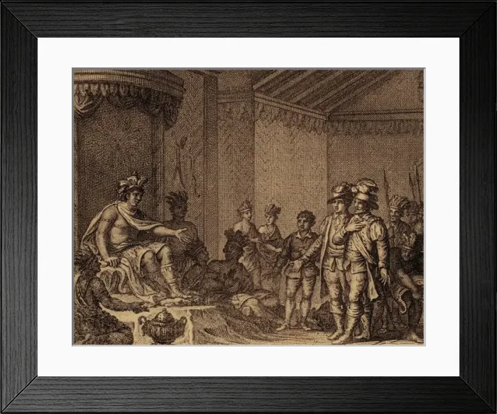 Framed Print : Submission of Atahualpa. Engraving, 1807 Framed Print : Submission of Atahualpa. Engraving, 1807