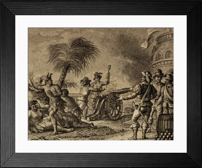 Framed Print : The ruler of Hornos island is surprised by the firing of a c Framed Print : The ruler of Hornos island is surprised by the firing of a c