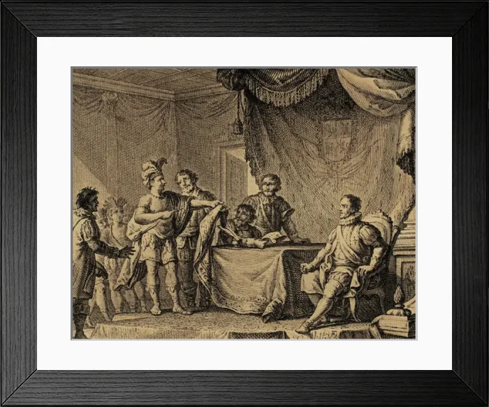 Framed Print : Submission of Sayri Tupac. Engraving Framed Print : Submission of Sayri Tupac. Engraving