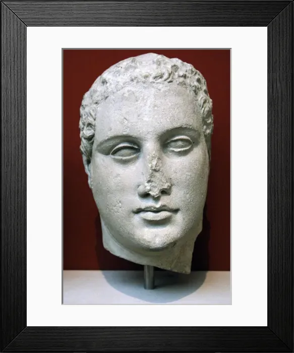 Framed Print : Head of a devout man. 1st century BC. Cypriot art Framed Print : Head of a devout man. 1st century BC. Cypriot art