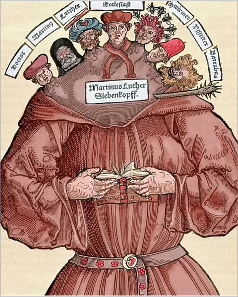 Protestant Reformation. Satire against Martin Luther (1483