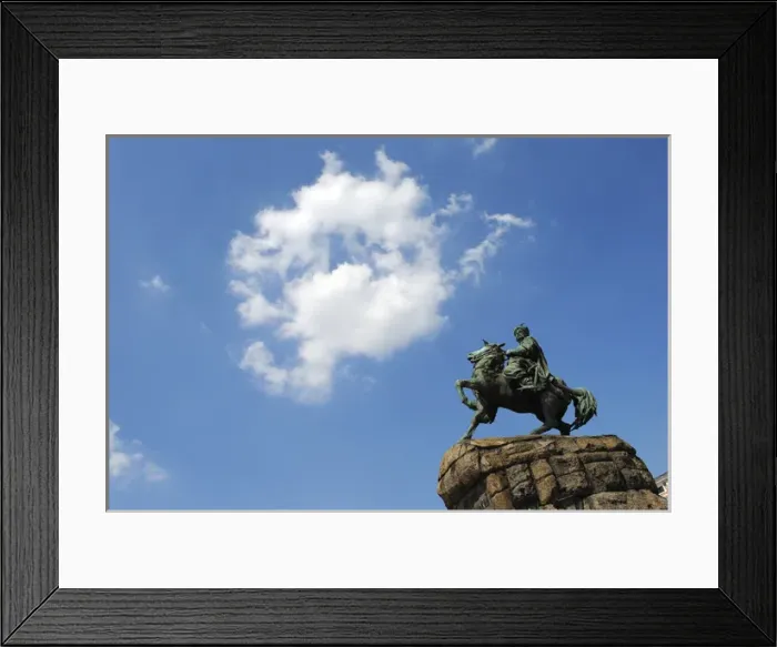 Framed Print : Bohdan Khmelnytsky (1595-1657). Cossacks leader. Monument b Framed Print : Bohdan Khmelnytsky (1595-1657). Cossacks leader. Monument b