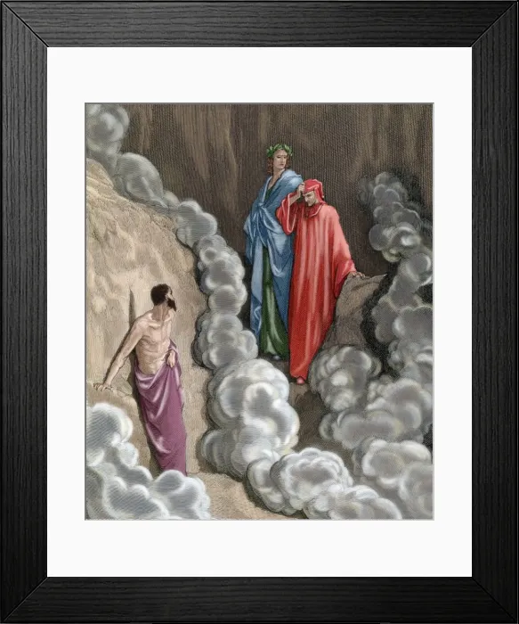 Framed Print : Divine Comedy. Sixteenth Canto of the Purgatory. Who are you Framed Print : Divine Comedy. Sixteenth Canto of the Purgatory. Who are you