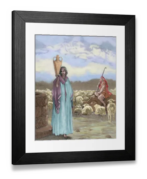 Framed Print : Jacob in his uncle Labans house and the father of his two w Framed Print : Jacob in his uncle Labans house and the father of his two w