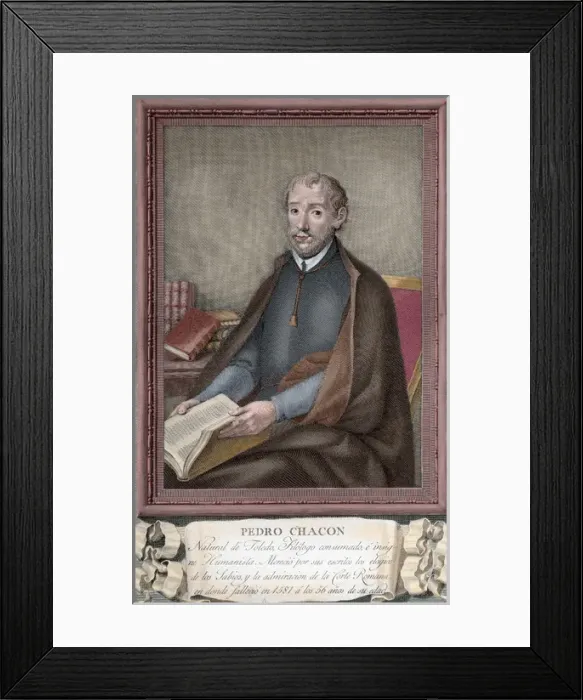 Framed Print : Pedro Chac??n (1526-1581). Spanish mathematician and theolog Framed Print : Pedro Chac??n (1526-1581). Spanish mathematician and theolog