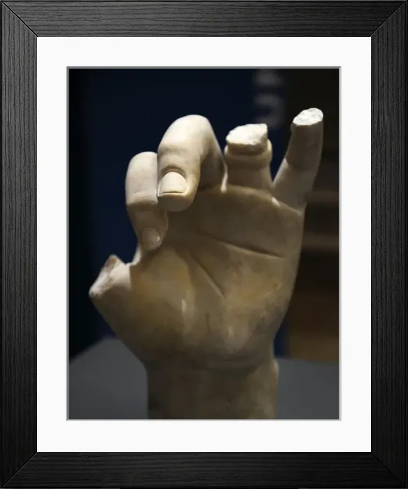 Framed Print : Fragments from colossal emperor statues of Trajan and Hadria Framed Print : Fragments from colossal emperor statues of Trajan and Hadria