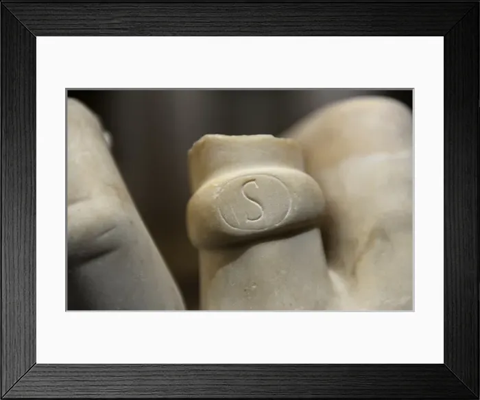 Framed Print : Fragments from colossal emperor statues of Trajan and Hadria Framed Print : Fragments from colossal emperor statues of Trajan and Hadria