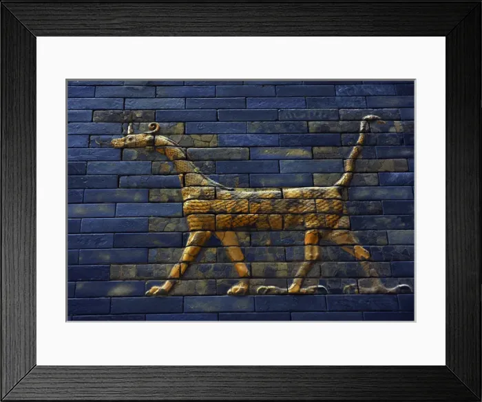 Framed Print : Mesopotamian art. Neo-Babylonian. Ishtar Gate. Dragon. Perg Framed Print : Mesopotamian art. Neo-Babylonian. Ishtar Gate. Dragon. Perg