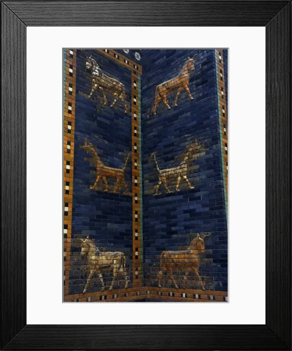 Framed Print : Mesopotamian art. Neo-Babylonian. Ishtar Gate. Pergamon Mus Framed Print : Mesopotamian art. Neo-Babylonian. Ishtar Gate. Pergamon Mus