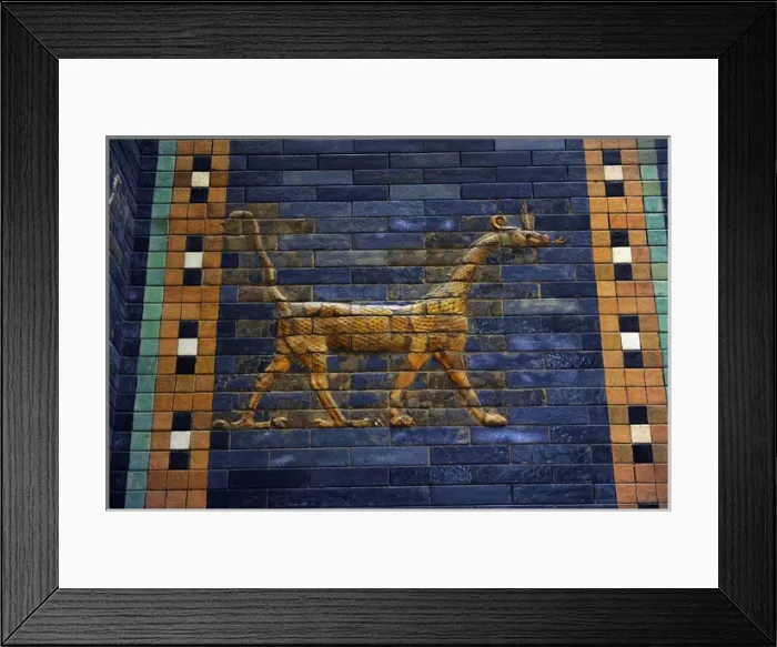 Framed Print : Mesopotamian art. Neo-Babylonian. Ishtar Gate. Dragon. Perg Framed Print : Mesopotamian art. Neo-Babylonian. Ishtar Gate. Dragon. Perg