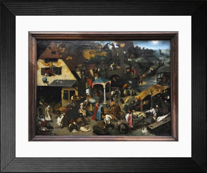 Framed Print : Jan Brueghel the Elder (1568-1625). Netherlandish Proverbs Framed Print : Jan Brueghel the Elder (1568-1625). Netherlandish Proverbs