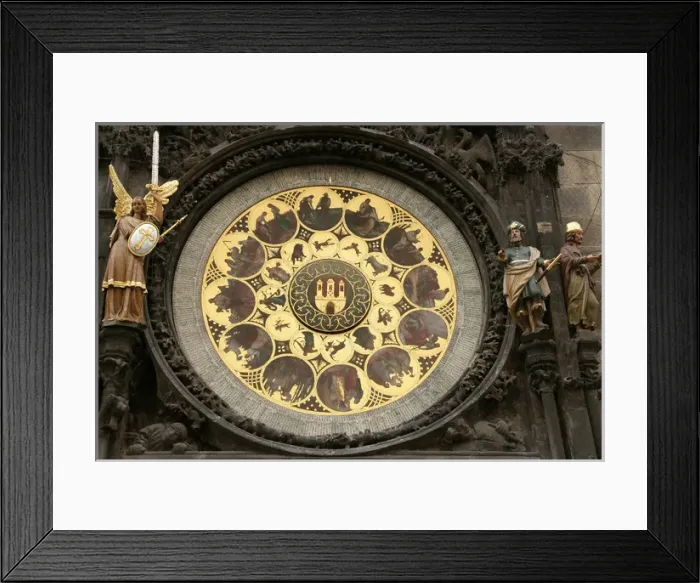 Framed Print : The Prague Astronomical Clock or Prague Orloj. The calendar Framed Print : The Prague Astronomical Clock or Prague Orloj. The calendar