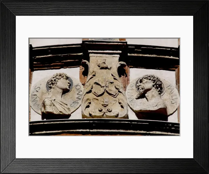 Framed Print : Saint John and Saint Paul. Medaillons. Holy Mary of Graze. M Framed Print : Saint John and Saint Paul. Medaillons. Holy Mary of Graze. M