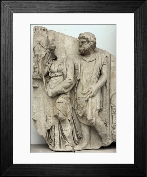 Framed Print : Pergamon Altar. Telephos Frieze. Detail Framed Print : Pergamon Altar. Telephos Frieze. Detail