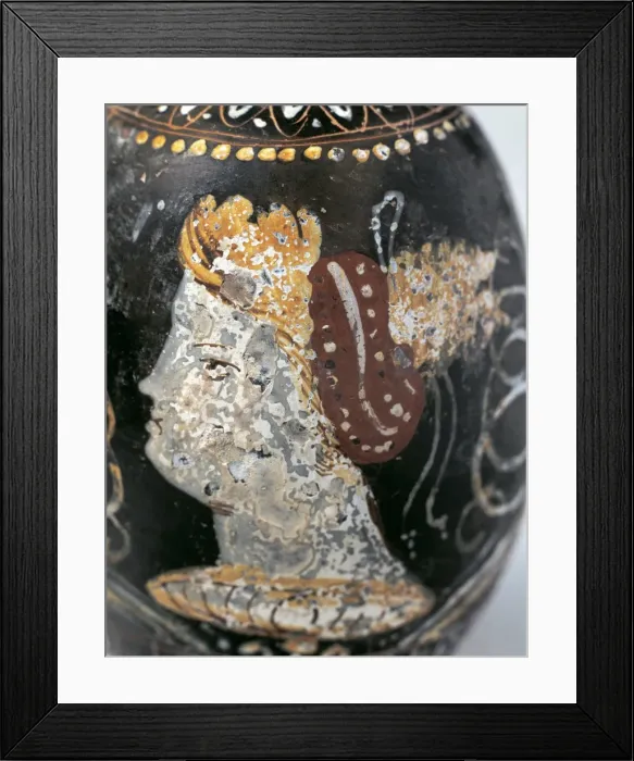 Framed Print : Magna Graecia. Red figure pottery. Lekythus. Egnatia, Italy Framed Print : Magna Graecia. Red figure pottery. Lekythus. Egnatia, Italy