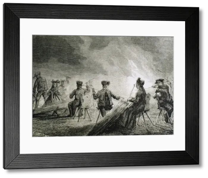Framed Print : Hemp harvest. Banks of the Rhine. Peasants working the hemp Framed Print : Hemp harvest. Banks of the Rhine. Peasants working the hemp