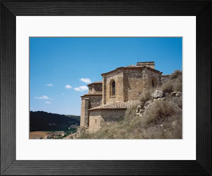 Framed Print : Spain. Catalonia. Guimera. Santa Maria parish church. Built Framed Print : Spain. Catalonia. Guimera. Santa Maria parish church. Built