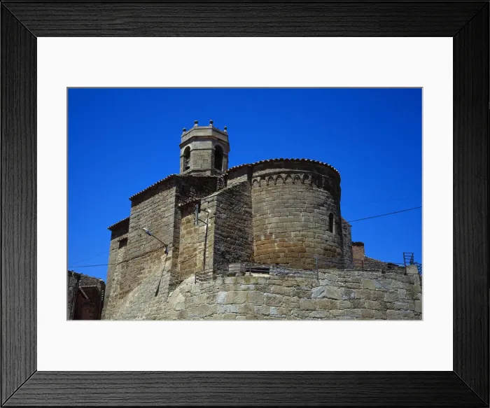 Framed Print : Spain. Catalonia. Bellver de Sio. Church. 13th century. Exte Framed Print : Spain. Catalonia. Bellver de Sio. Church. 13th century. Exte