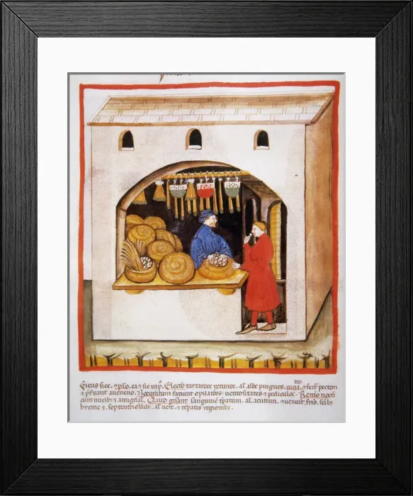 Framed Print : Tacuinum Sanitatis. 14th century. Medieval handbook of health Framed Print : Tacuinum Sanitatis. 14th century. Medieval handbook of health