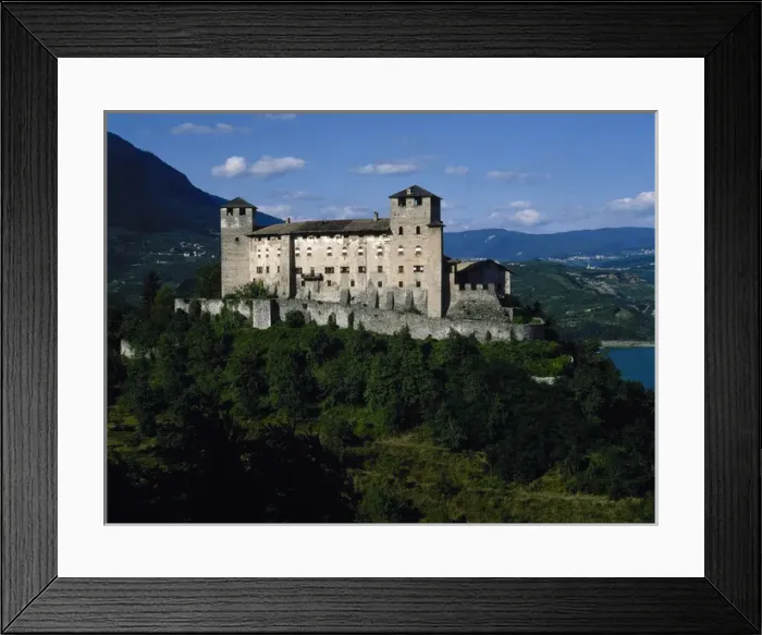 Framed Print : Italy. Trentino Alto Adige. Cles Castle and Lake Santa Giust Framed Print : Italy. Trentino Alto Adige. Cles Castle and Lake Santa Giust