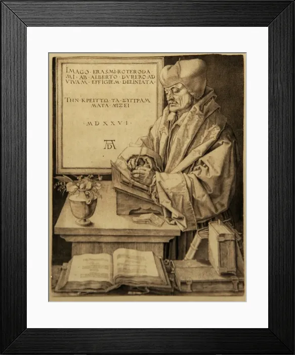 Framed Print : Erasmus of Rotterdam (1466-1536). Engraving by Durer Framed Print : Erasmus of Rotterdam (1466-1536). Engraving by Durer