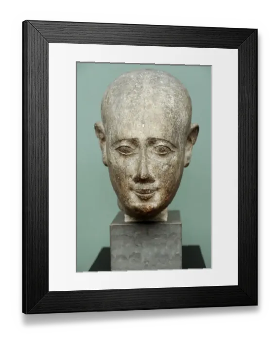 Framed Print : Head from a male statue. 3rd century BC. Egypt Framed Print : Head from a male statue. 3rd century BC. Egypt