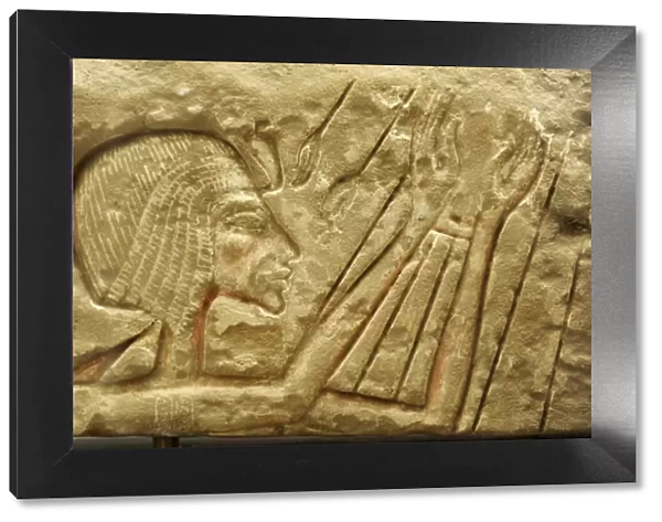 Pharaoh Akhenaten or Nefertiti. Relief. El-Amarna. Egypt