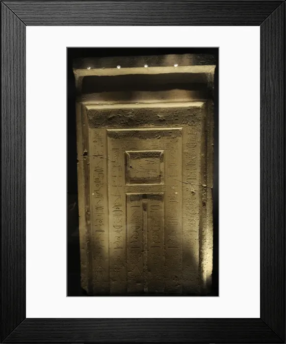 Framed Print : False-door of the Official Gemni-em-hat. Tomb. Sakkara. 11th Framed Print : False-door of the Official Gemni-em-hat. Tomb. Sakkara. 11th