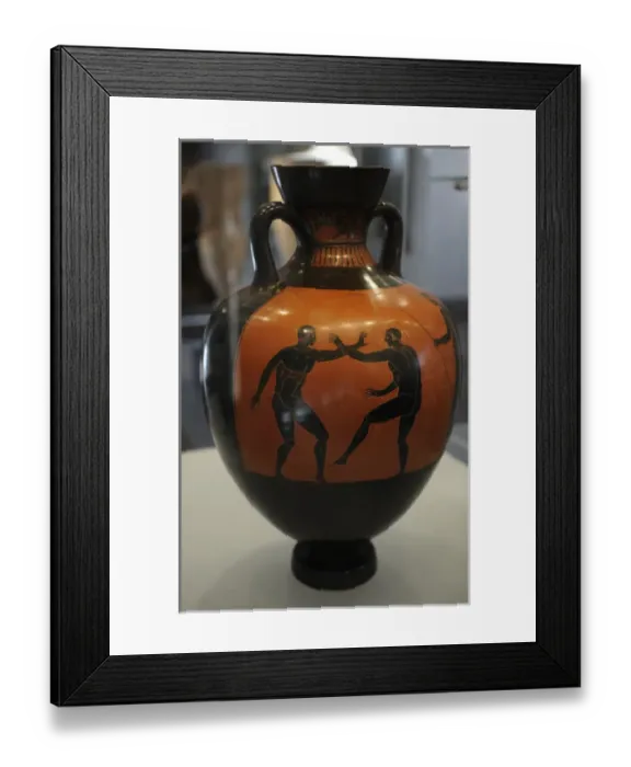 Framed Print : Greek Art. Panathenaic amphore. Wessel painting. Wrestlers Framed Print : Greek Art. Panathenaic amphore. Wessel painting. Wrestlers