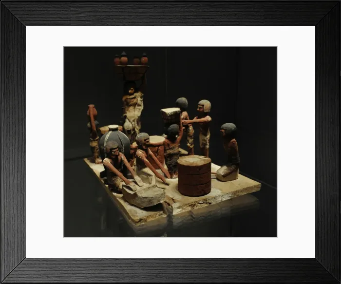 Framed Print : Egyptian Art. Baking, brewing and butchery scene. Tomb of Wa Framed Print : Egyptian Art. Baking, brewing and butchery scene. Tomb of Wa