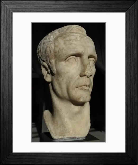 Framed Print : Bust identified as C. Julius Caesar or Cornelius Sulla. Perh Framed Print : Bust identified as C. Julius Caesar or Cornelius Sulla. Perh