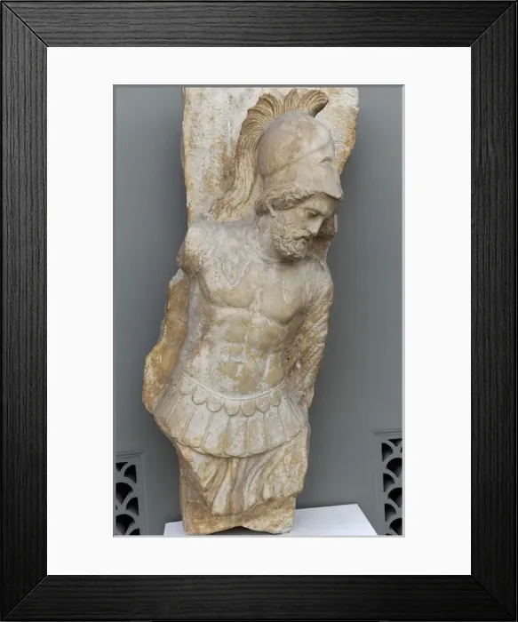 Framed Print : Greek art. Grave relief for a soldier. Athens. C. 330 B. C. M Framed Print : Greek art. Grave relief for a soldier. Athens. C. 330 B. C. M