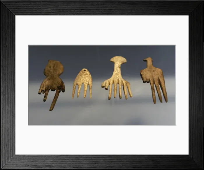 Framed Print : Bone combs from Jutland. 5000-4500 BC Framed Print : Bone combs from Jutland. 5000-4500 BC