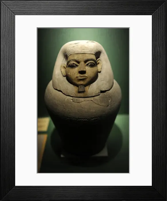 Framed Print : Canopic jar. Tomb 57 of Iunefer. Hawara Cemetery. Egypt. C Framed Print : Canopic jar. Tomb 57 of Iunefer. Hawara Cemetery. Egypt. C