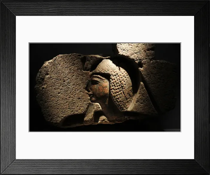 Framed Print : Relief depicting a king, probably Ramesses II. Memphis. C. 12 Framed Print : Relief depicting a king, probably Ramesses II. Memphis. C. 12