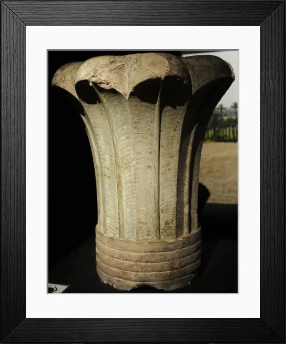 Framed Print : Capital of a palm column. Palace of Apries, Memphis. 598-568 Framed Print : Capital of a palm column. Palace of Apries, Memphis. 598-568