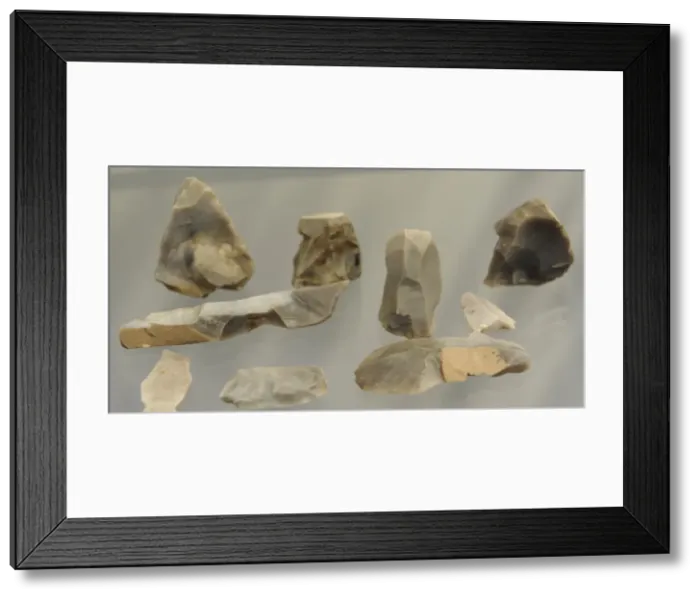 Framed Print : Flint tools used by reindeer hunters. Solbjerg, Lolland. Ahr Framed Print : Flint tools used by reindeer hunters. Solbjerg, Lolland. Ahr