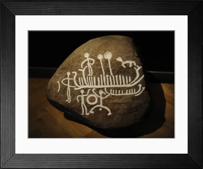 Framed Print : Rock carving from Engelstrup, northwestern Zealand, 1100-700 Framed Print : Rock carving from Engelstrup, northwestern Zealand, 1100-700