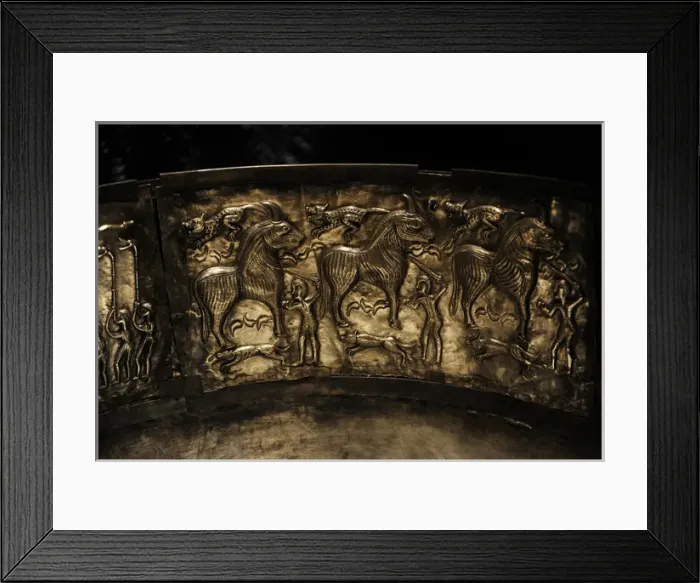 Framed Print : The Gundestrup cauldron. Silver vessel. 200 BC and 300 AD. R Framed Print : The Gundestrup cauldron. Silver vessel. 200 BC and 300 AD. R