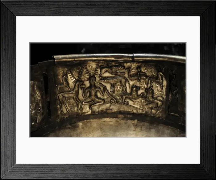 Framed Print : The Gundestrup cauldron. Silver vessel. 200 BC and 300 AD. H Framed Print : The Gundestrup cauldron. Silver vessel. 200 BC and 300 AD. H