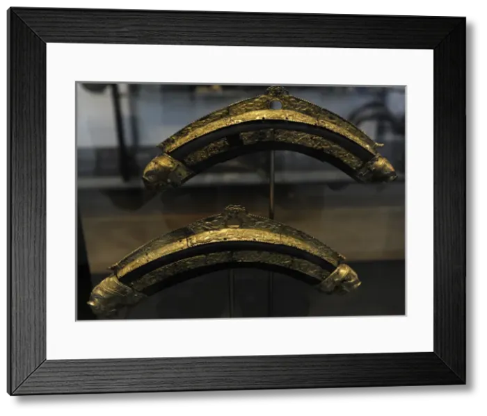 Framed Print : Vikings. Two fine collars for carriage horses, were found bu Framed Print : Vikings. Two fine collars for carriage horses, were found bu