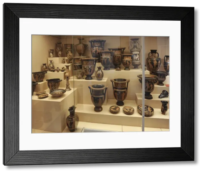 Framed Print : Greek art. Magna Graecia. Amphorae decorated. National Museu Framed Print : Greek art. Magna Graecia. Amphorae decorated. National Museu