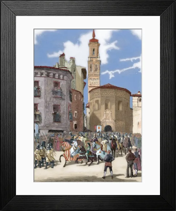 Framed Print : James I The Conqueror (1208-1276). Cavalcade of James I Framed Print : James I The Conqueror (1208-1276). Cavalcade of James I
