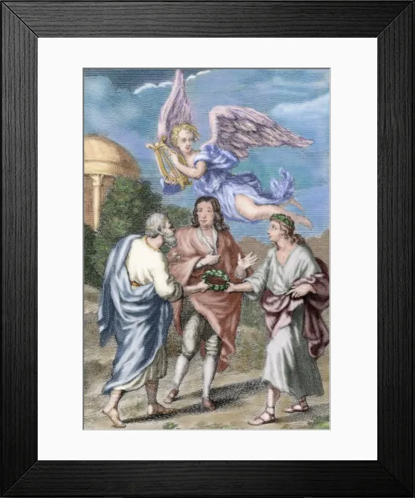 Framed Print : John Milton (1608-1674). British poet. Paradise lost. Colore Framed Print : John Milton (1608-1674). British poet. Paradise lost. Colore